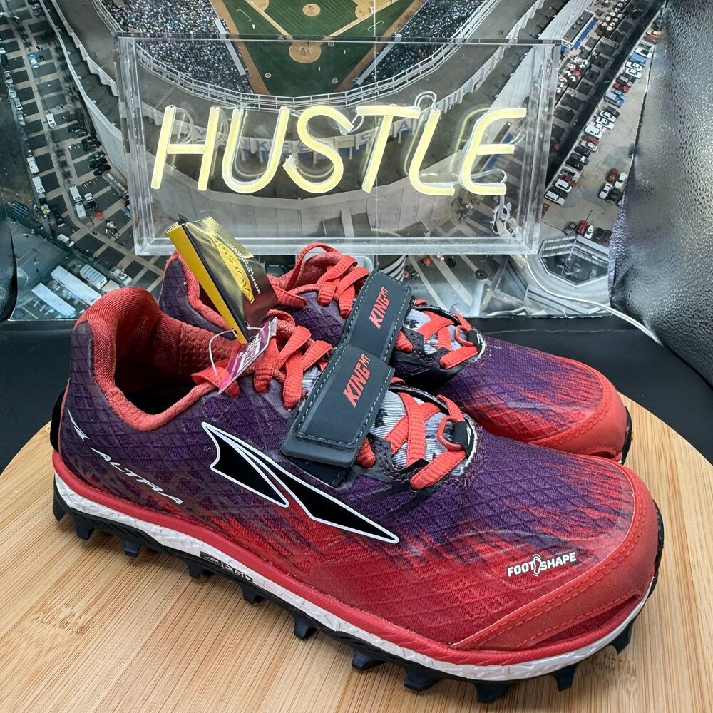 Altra King MT 1.5 Comfort Zero Drop Trail Running Shoes Red/Purple Women Sz 6